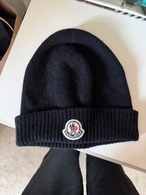 Moncler Black Knit Beanie